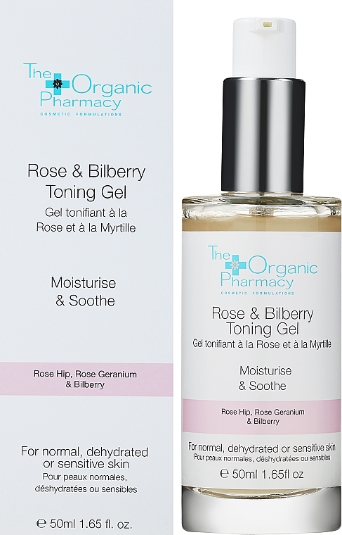 Тонізувальний гель для зневодненої і чутливої шкіри - The Organic Pharmacy Rose & Bilberry Toning Gel — фото N1