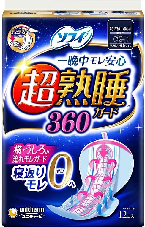 Нічні гігієнічні прокладки 36 см - Unicharm Sofy Deep Sleep Guard — фото N1
