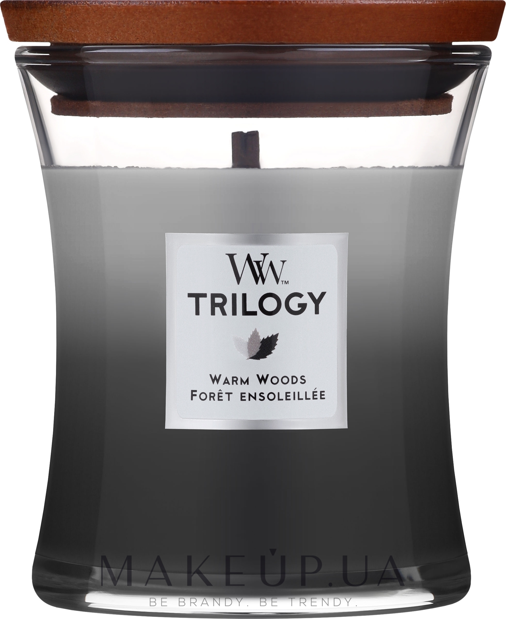 Ароматическая свеча в стакане - WoodWick Hourglass Trilogy Candle Warm Woods — фото 275g