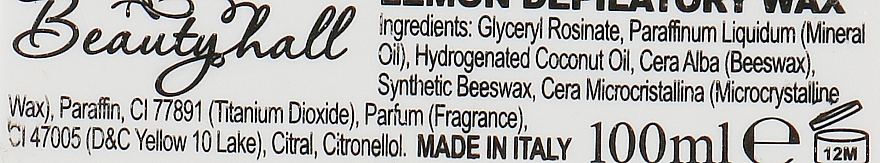 Віск у касеті "Лимон" - Beautyhall Lemon Depilatory Wax — фото N2