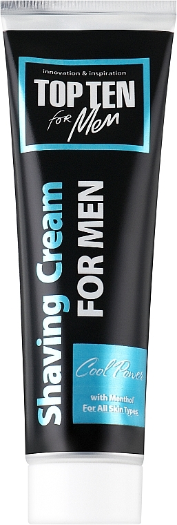 Крем для гоління "Cool Power" - Top Ten For Men Shaving Cream — фото N1