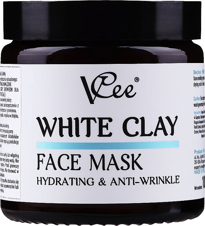 Маска для лица с белой глиной - VCee White Clay Face Mask Hidrating&Anti-Wrinkle — фото N1