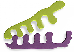 Парфумерія, косметика Розділювачі для пальців, 9585, салатові з фіолетовим - SPL