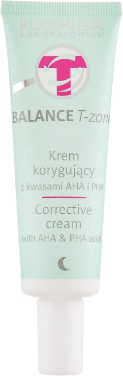 Ночной корректирующий крем для лица с кислотами - Floslek Balance T-Zone Corrective Cream — фото N2