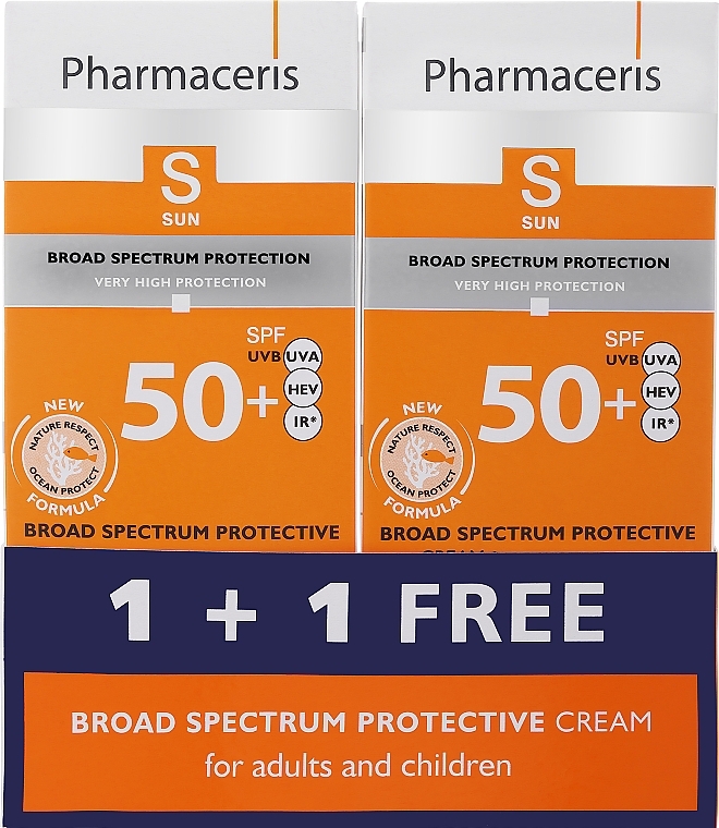 Набір - Pharmaceris S Broad Spectrum Protective Cream SPF50+ (f/cr/2x50ml) — фото N2