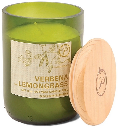 Ароматична свічка "Вербена та лемонграс" - Paddywax Eco Green Recycled Glass Candle Verbena + Lemongrass — фото N1