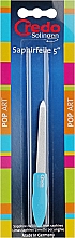 Сапфірова пилочка двобічна, 13 см, блакитна - Credo Solingen Pop Art — фото N1