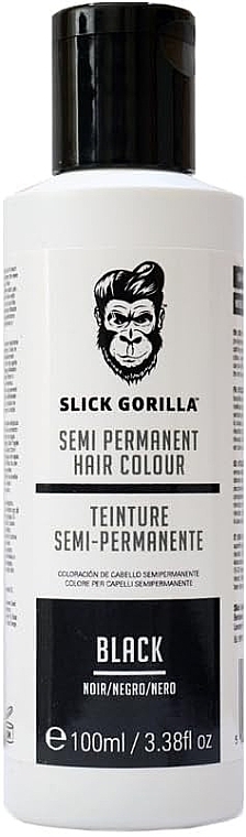 Полуперманентная краска для волос, черная - Slick Gorilla Semi Perm Colour Black — фото N1