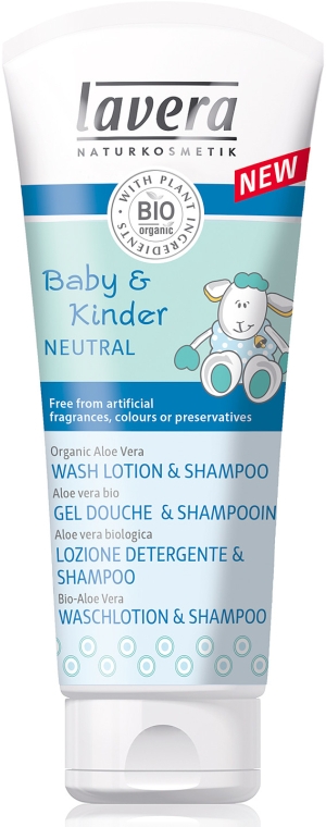 Лосьон для купания и шампунь - Lavera Baby and Kinder Neutral Wash Lotion and Shampoo — фото N1