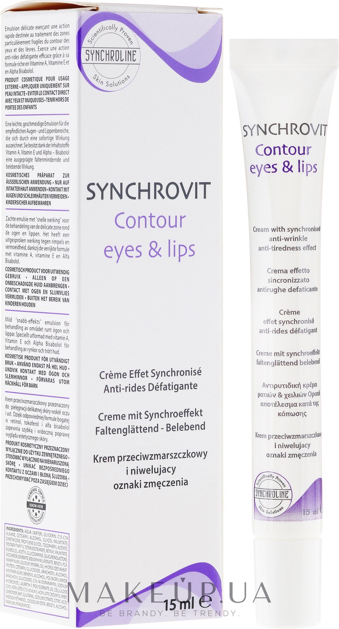 Антивіковий крем для шкіри навколо очей і губ - Synchroline Synchrovit Contour Eyes & Lips Cream — фото 15ml