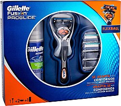 Духи, Парфюмерия, косметика Набор - Gillette Fusion Proglide Flexball (razor + blade/2pcs + shave/gel/75ml)