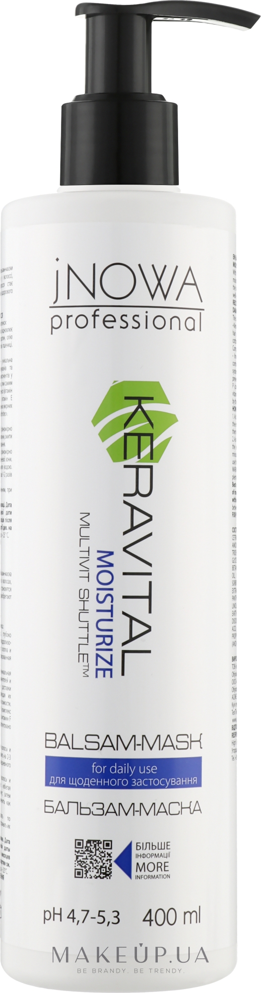 Бальзам-маска для щоденного застосування - jNOWA Professional KeraVital Multivit Shuttle Sulfate Free Balsam-Mask — фото 400ml