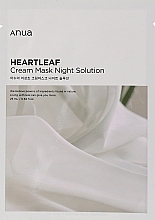Духи, Парфюмерия, косметика Успокаивающая тканевая маска с экстрактом гуттуинии - Anua Heartleaf Cream Mask Night Solution