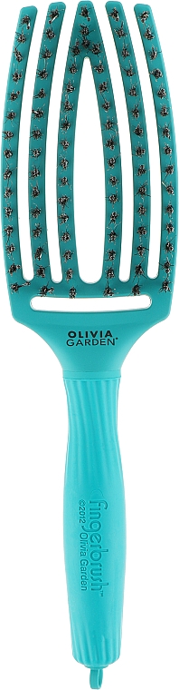 Щетка для волос изогнутая продувная с комбинированной щетиной - Olivia Garden Fingerbrush Tropical Ocean
