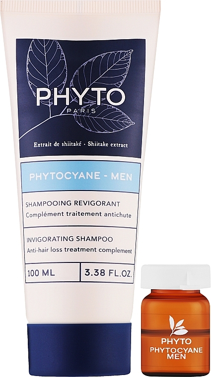 Набор - Phyto Phytocyane-Men (ampoules/12x3,5ml + shm/100ml) — фото N1