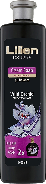 Жидкое крем-мыло "Дикая орхидея" - Lilien Wild Orchid Cream Soap (сменный блок) — фото N1