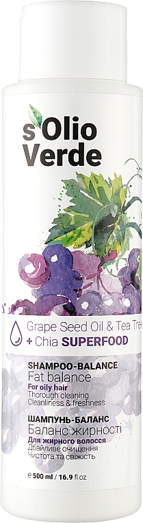 Шампунь-баланс для жирных волос - Solio Verde Grape Speed Oil Shampoo-Balence
