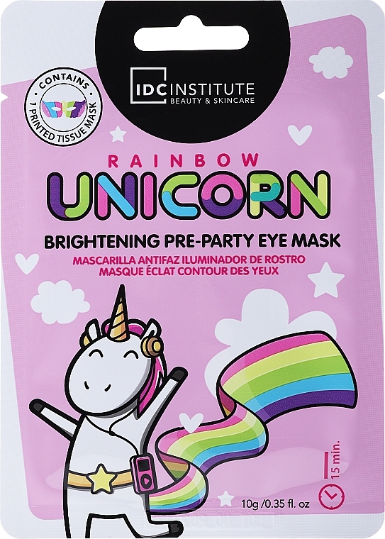 Освітлювальна маска для очей перед вечіркою - IDC Institute Rainbow Unicorn Brightening Pre-party Eye Mask — фото N1