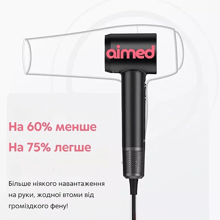 Профессиональный фен для волос, розовый - Aimed Hair Master PRO — фото N5