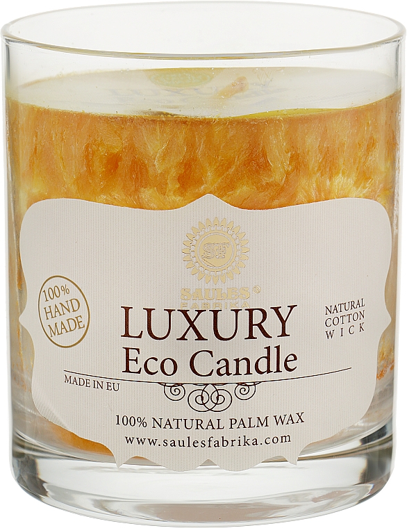 Свічка з пальмового воску в склянці "Золото" - Saules Fabrika Luxary Eco Candle — фото N1