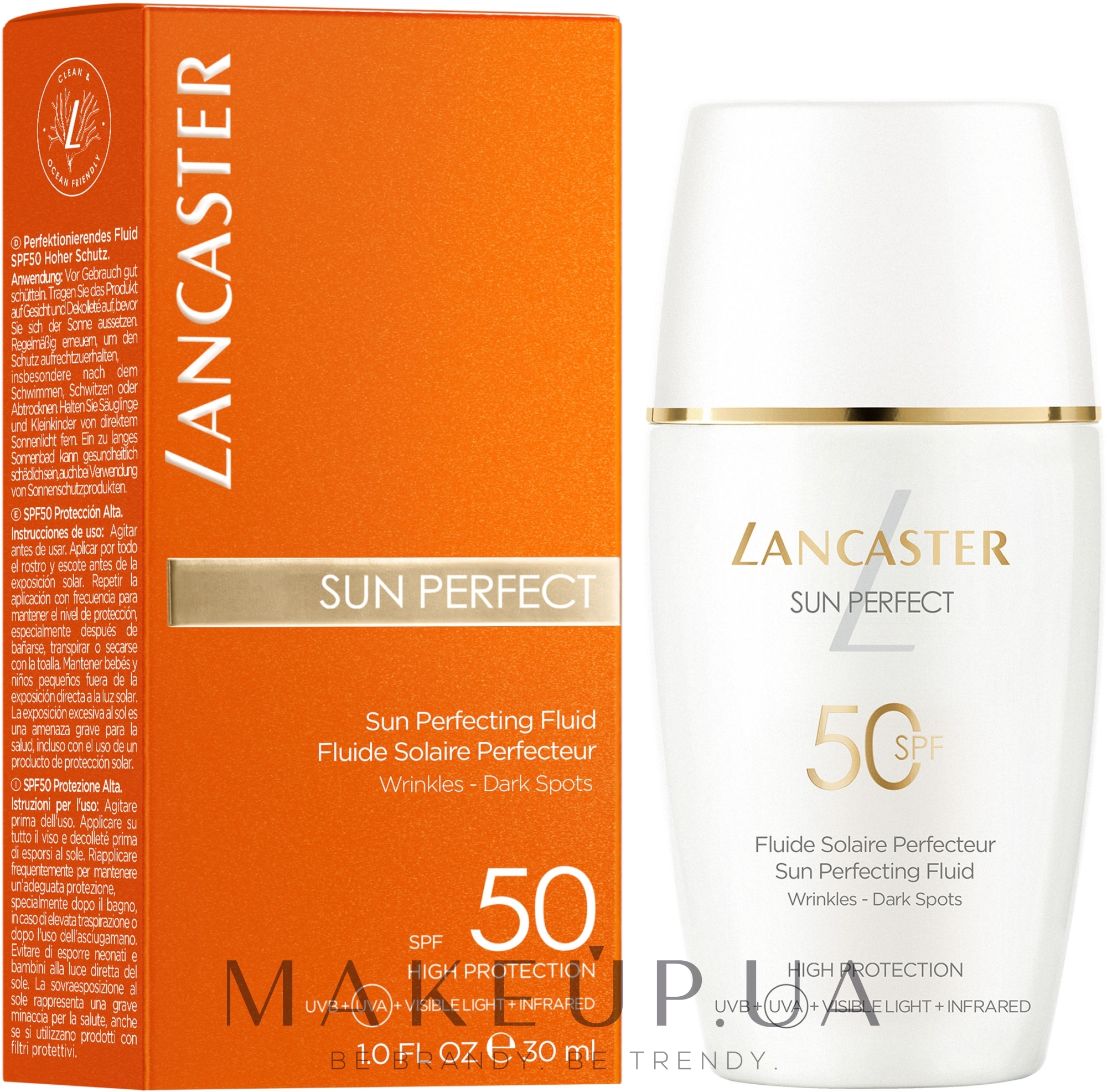 Солнцезащитный флюид для лица - Lancaster Sun Perfect Sun Perfecting Fluid SPF 50 — фото 30ml