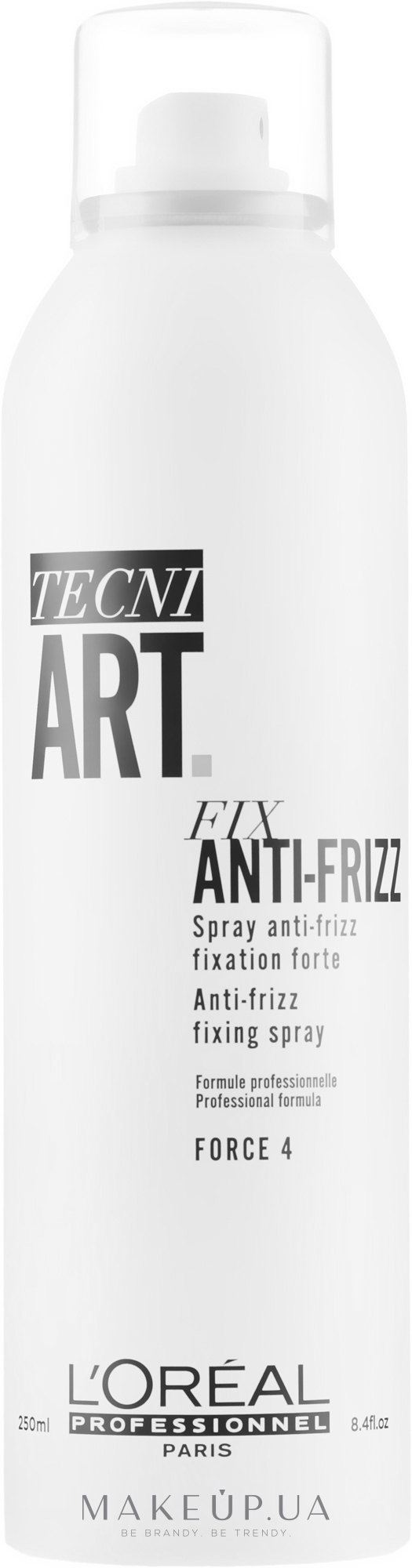 Лак для волос сильной фиксации с антистатическим эффектом - L'Oreal Professionnel Tecni.Art Fix Anti-Frizz Force 4 — фото 250ml