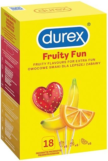 Презервативы, 18 шт - Durex Fruity Fun — фото N1