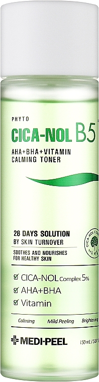 Відновлювальний тонік проти запалень - Medi-Peel Phyto CICA-Nol B5 AHA BHA Vitamin Calming Toner — фото N1