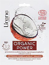 Духи, Парфюмерия, косметика Восстанавливающая маска против морщин - Lirene Organic Power Anti-Ageing Regenerating Sheet Mask