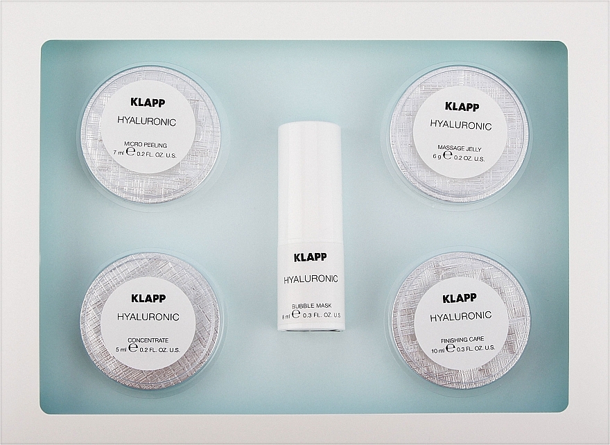 УЦЕНКА Набор - Klapp Hyaluronic Treatment Set (peel/7ml + mask/8ml + jelly/6g + cr/10ml + conc/5ml) * — фото N2