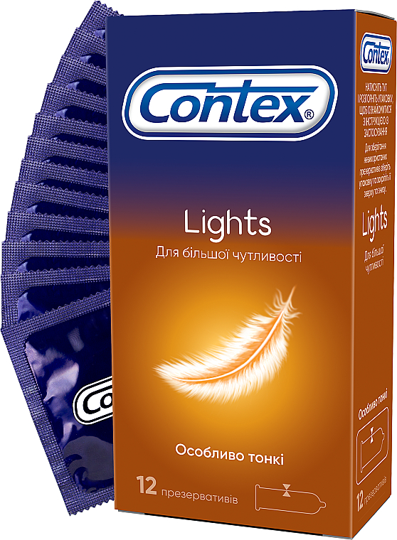 Презервативы латексные с силиконовой смазкой особо тонкие, 12 шт - Contex Lights