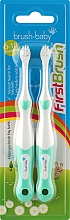 Парфумерія, косметика Набір з 2 щіток "Перша зубна щітка", зелена - Brush-Baby