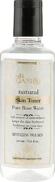 Натуральна трояндова вода для волосся та шкіри обличчя й тіла - Khadi Organique Rose Water Skin Toner — фото N1