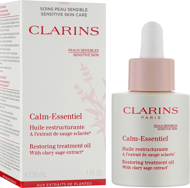 Восстанавливающее масло для чувствительной кожи - Clarins Calm-Essentiel Restoring Treatment Face Oil — фото N2
