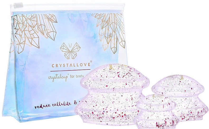 Силіконові чашки для масажу тіла - Crystallove Crystal Body Cupping Set — фото N1