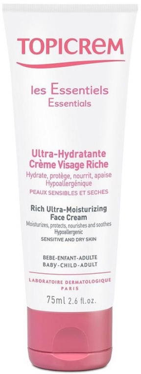 Насыщенный ультра-увлажняющий крем для лица - Topicrem Rich Ultra-Moisturizing Face Cream