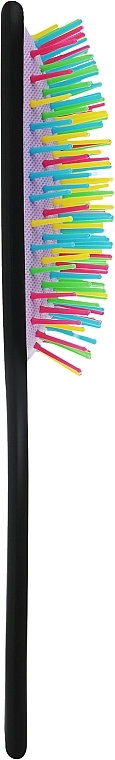 Щітка для волосся широка С0264-2, чорний+фіолетовий з кольоровими зубчиками - Rapira — фото N2