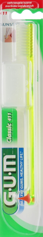 Зубная щетка "Classic 411", мягкая, желтая - G.U.M Soft Regular Toothbrush — фото N1