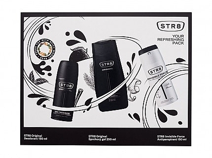 STR8 Original Your Refreshing Pack - Набор (deo/150ml + deo/150ml + sh/gel/250ml) — фото N1