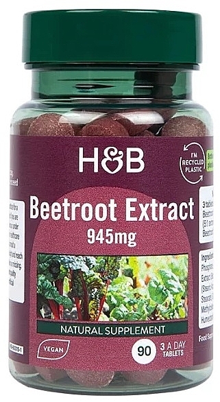 Харчова добавка "Екстракт буряка", 945 мг - Holland & Barrett Beetroot Extract 945mg — фото N1