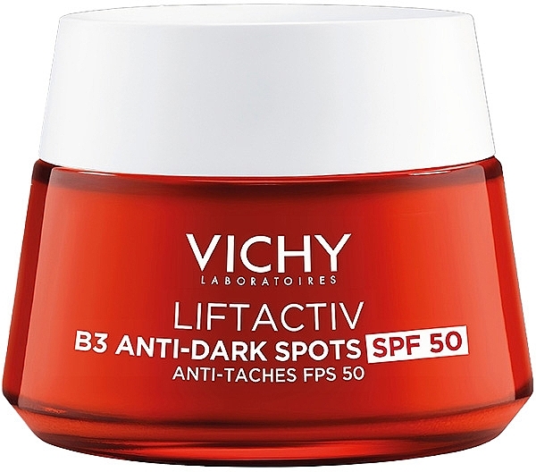 Антивозрастной крем для коррекции пигментных пятен и морщин, высокая степень защиты SPF50 - Vichy LiftActiv B3 Anti-Dark Spots Cream SPF50 — фото N1
