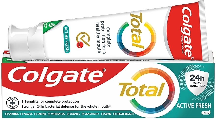 Зубна паста Тотал "Довготривала свіжість" комплексна антибактеріальна - Colgate Total — фото N2