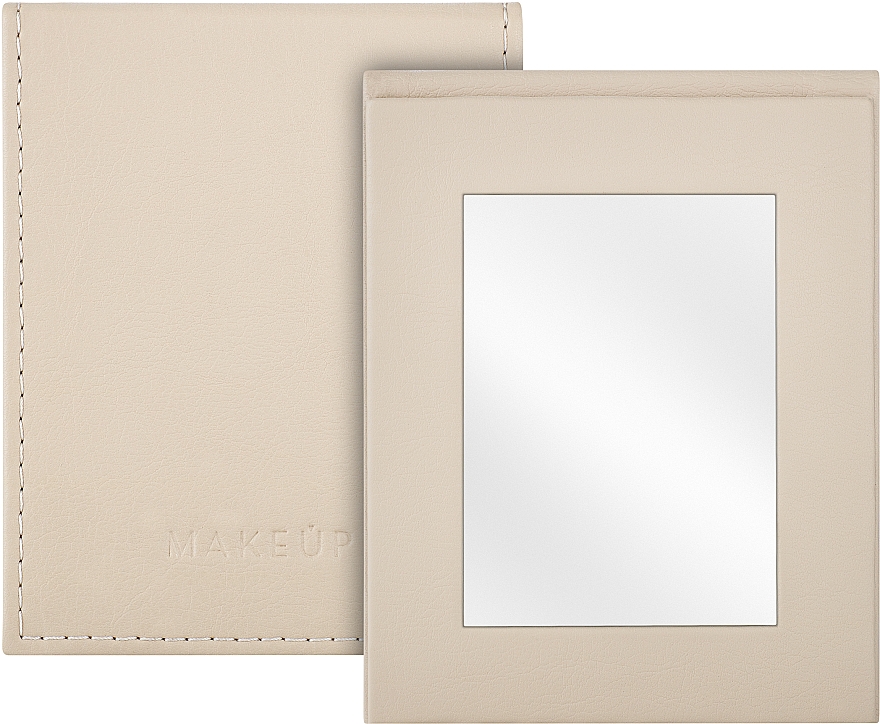 Зеркальце карманное раскладное, бежевое - MakeUp Pocket Mirror Beige
