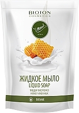 Жидкое мыло "Мед и молоко" - Bioton Cosmetics Nature Liquid Soap (сменный блок) — фото N2