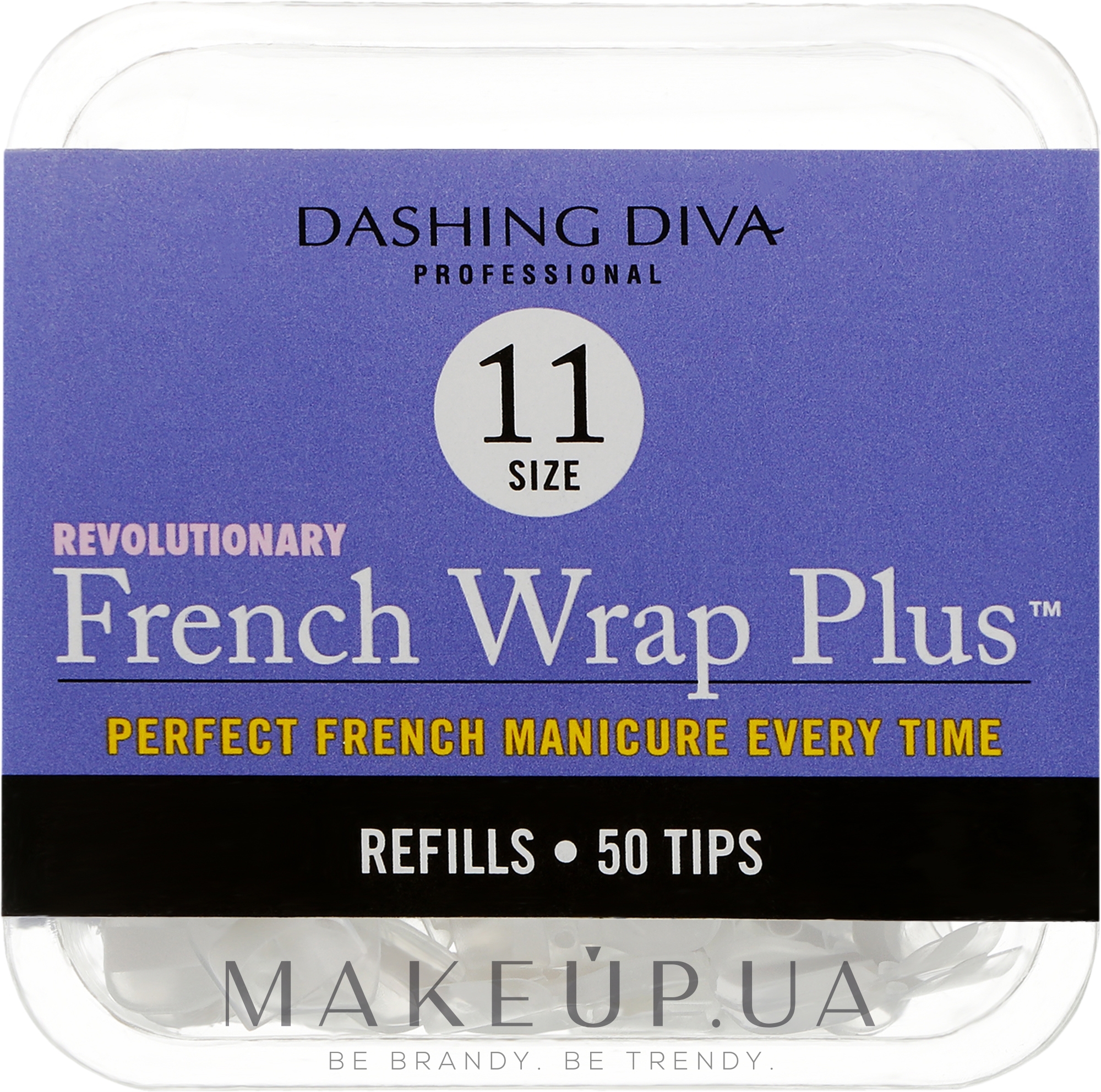 Типсы узкие "Френч Смайл+" - Dashing Diva French Wrap Plus White 50 Tips (Size-11) — фото 50шт
