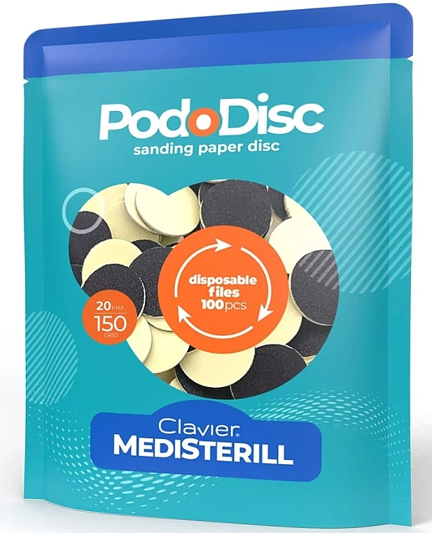 Сменные шлифовальные диски для педикюра M 150/20 мм - Clavier Medisterill PodoDisc — фото N1