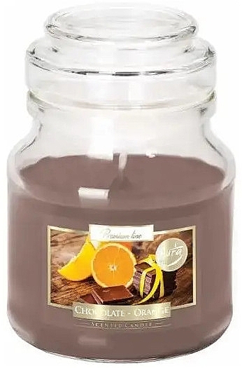 Ароматическая премиум-свеча в банке "Шоколад и апельсин" - Bispol Premium Line Scented Candle Chocolate & Orange — фото N1