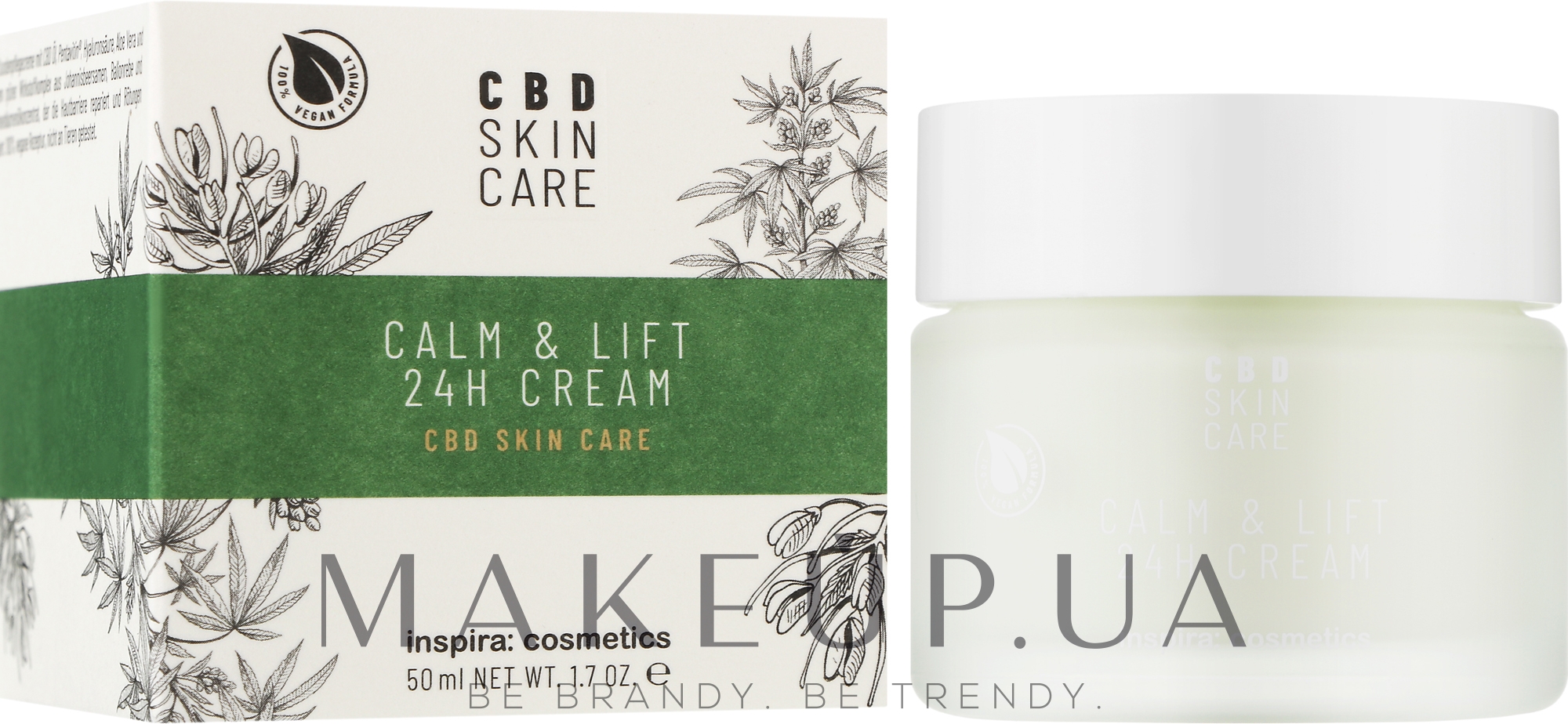 Крем с маслом конопли "Успокоение и лифтинг" - Inspira:cosmetics CBD Skin Care Calm&Lift 24H Cream — фото 50ml