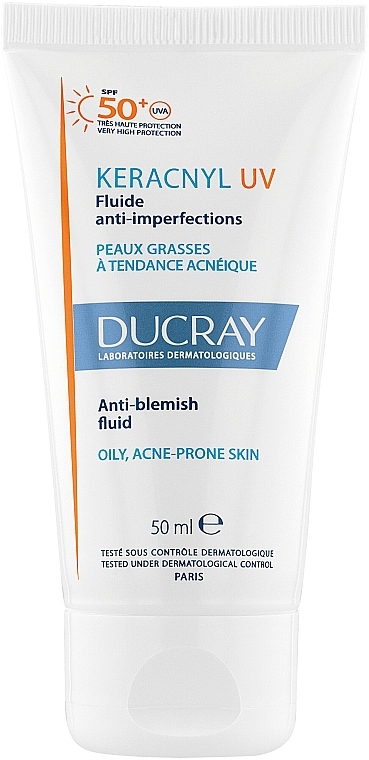 Солнцезащитный флюид для лица - Ducray Keracnyl UV Anti Blemish Fluid SPF50+