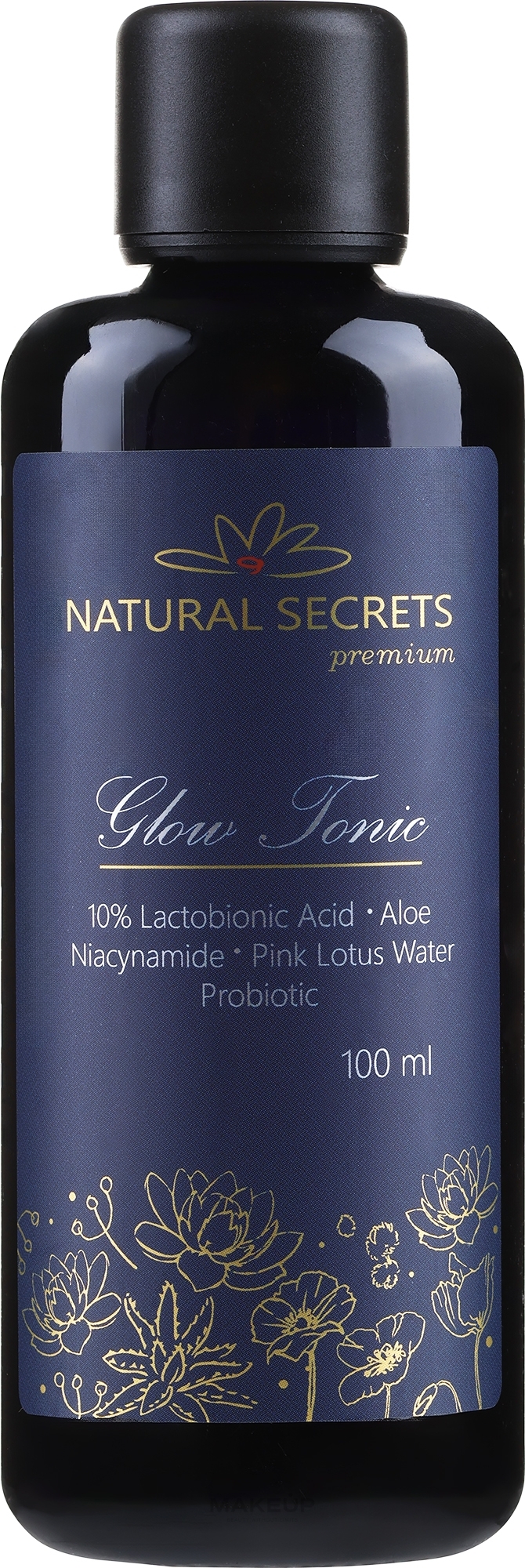 Средство для тонизирующей осветляющей процедуры с лактобионовой кислотой для лица - Natural Secrets Glow Tonic — фото 100ml